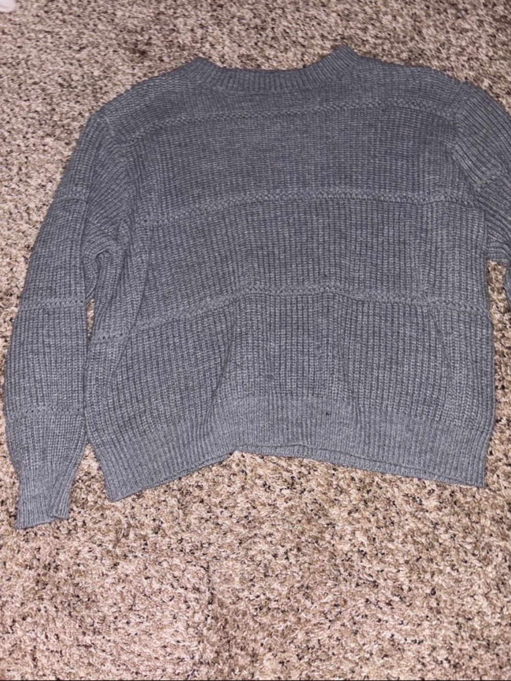 SHEIN Gray Ribbed Knit Pullover